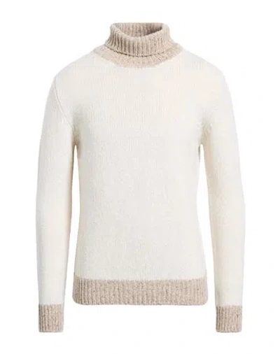 Eleventy Man Turtleneck Cream Size M Wool, Cashmere, Elastane In White