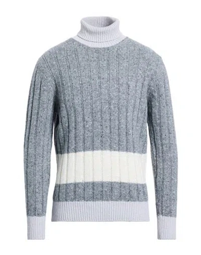 Eleventy Man Turtleneck Grey Size Xl Wool, Cashmere, Elastane In Blue