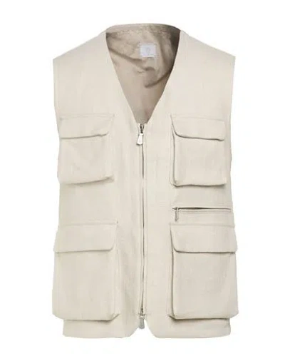 Eleventy Man Vest Beige Size 40 Linen In White