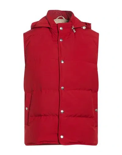 Eleventy Man Vest Brick Size 38 Wool, Polyamide In Red