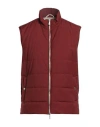 Eleventy Man Vest Brick Size 46 Wool, Polyamide In Burgundy