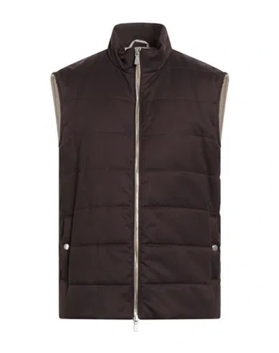 Eleventy Man Vest Dark Brown Size 44 Polyester, Polyamide