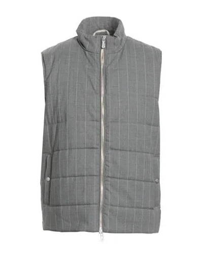 Eleventy Man Vest Grey Size 48 Wool, Elastane