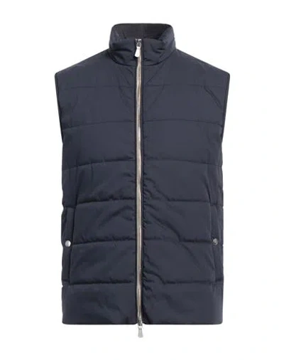 Eleventy Man Vest Navy Size 44 Cotton, Polyamide