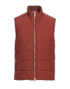 Eleventy Man Vest Brick Size 46 Wool, Polyamide In Red
