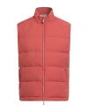 Eleventy Man Vest Rust Size 48 Wool, Polyamide In Red