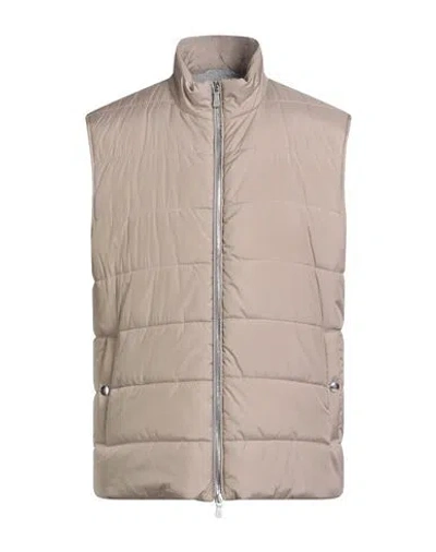 Eleventy Man Vest Taupe Size 44 Polyester In Gray