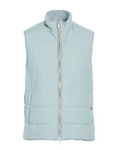 Eleventy Man Vest Turquoise Size 48 Wool, Polyamide In Blue