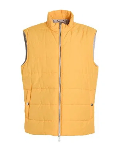 Eleventy Man Vest Yellow Size 48 Wool, Polyamide