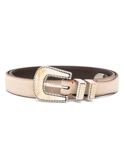 Eleventy Marble-buckle Belt In Neutrals