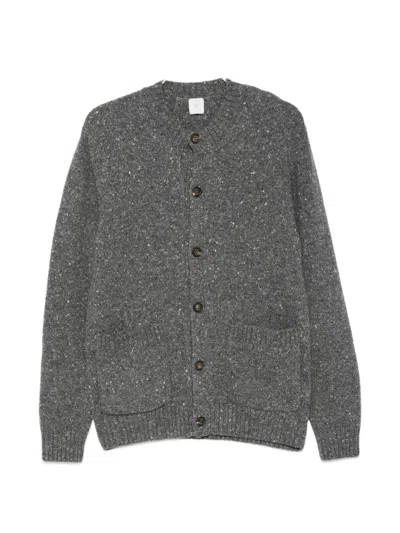 Eleventy Marl-knit Button-up Cardigan In Grey