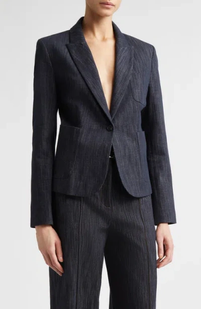 Eleventy Mélange Cotton Stretch Denim Jacket In Blue