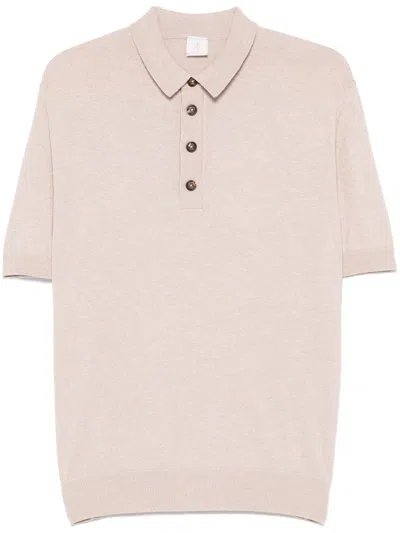 Eleventy Mélange-effect Polo Shirt In Neutral