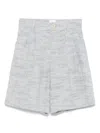 Eleventy Mélange-effect Shorts In Blue