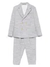 Eleventy Mélange-effect Suit In Blue