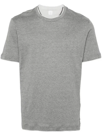 Eleventy Mélange-effect T-shirt In Grey