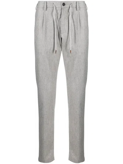 ELEVENTY MÉLANGE-EFFECT TAPERED TROUSERS