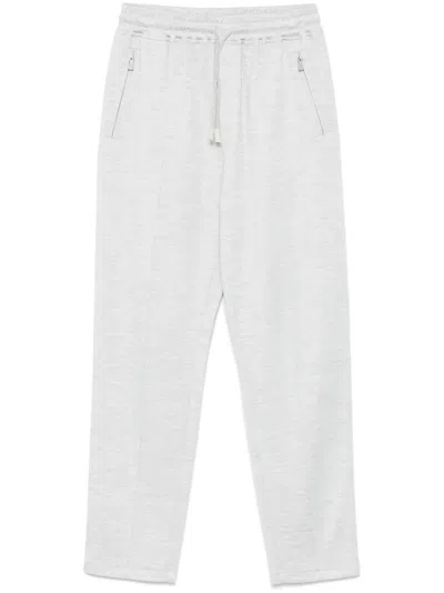 Eleventy Mélange-effect Track Pants In Grey