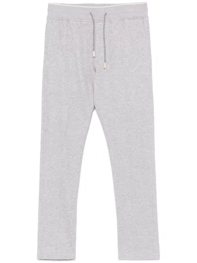 Eleventy Mélange-effect Track Pants In Grey