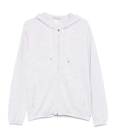 Eleventy Mélange Hoodie In White