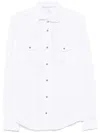 Eleventy Mens Light Gray Texas Flap-pocket Cotton Shirt