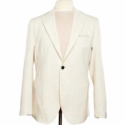 Eleventy Men's Cotton Stretch Laser Cut Sport Jacket In Cream In Multi