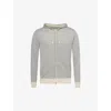 ELEVENTY ELEVENTY MEN'S GREY AND SAND RELAXED-FIT CONTRAST-TRIM WOOL AND SILK-BLEND KNIT HOODY