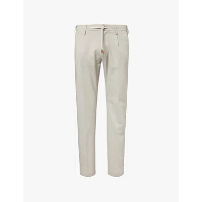 Eleventy Mens Grey Drawstring Pressed-crease Stretch-wool Jogging Bottoms In Grey