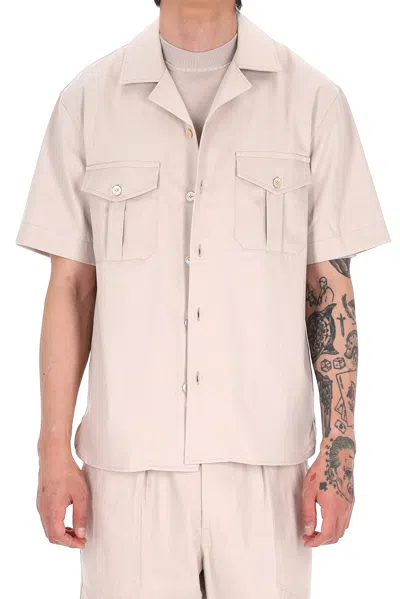 Eleventy Men's Lightweight Casual Shirt In Neutral
