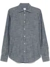 Eleventy Shirt Italian Collar Cuffed Sleeves In Blue