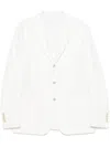Eleventy Structured Single-breasted Jacket Notch Lapels In White