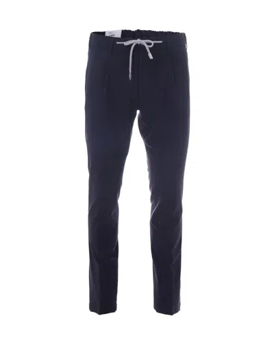 Eleventy Men's Wool Blend Drawstring Trousers In Blu Nuovo