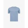 Eleventy Mens Regular-fit Short-sleeves Cotton Jumper Azzurro Xl In Blue
