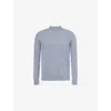 Eleventy Mens Baby Blue And Light Gray Crew-neck Long-sleeves Cashmere Jumper Xxl In Multi