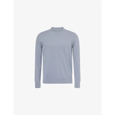 Eleventy Mens Baby Blue And Light Gray Crew-neck Long-sleeves Cashmere Jumper Xxl In Multi