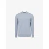 Eleventy Mens Baby Blue And Light Gray Crewneck Regular-fit Cashmere Jumper Xl In Blue