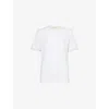 Eleventy Round Neck Short Sleeve T-shirt In Bianco, Sabbia E Bianco