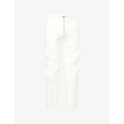 Eleventy Mens Bianco Slim-leg Jogger Linen Trousers In White