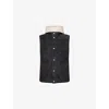 Eleventy Mens Black And Sand Padded Cable Knitted Suede And Wool-cashmere Blend Gilet