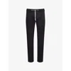 Eleventy Mens Drawstring Tapered-leg Stretch-cotton And Cashmere Trousers Black