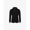 Eleventy Mens Black Notched-lapel Striped-trims Cotton-cashmere Blend Jacket In Black