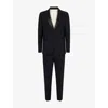 Eleventy Mens Black Single-breasted Regular-fit Stretch-wool Tuxedo Suit In Black