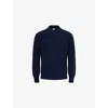 Eleventy Mens Blue Cable-knitted Long-sleeve Wool-cashmere Blend Jumper
