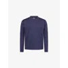 Eleventy Mens Blue Crewneck Long-sleeves Stretch-cotton Top Xxl In Blue