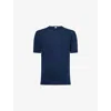 Eleventy Mens Crewneck Short-sleeves Knitted Top Blue Xl