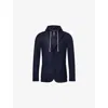 Eleventy Hooded Jacket With Front Pockets And Long Sleeves In Blue