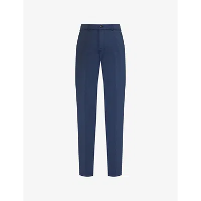 Eleventy Mens  Five-pocket Straight-leg Cotton-blend Chino Trousers In Blue