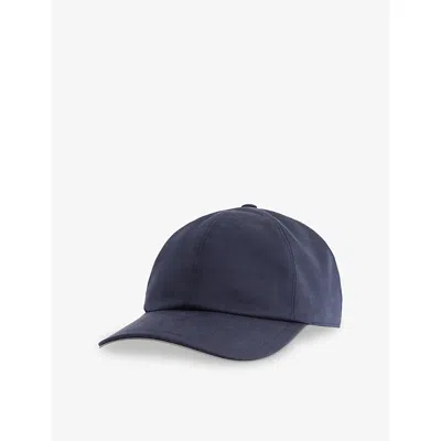 Eleventy Mens Blue Lined Six-panels Silk Baseball Cap