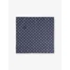 Eleventy Mens Blue Polka-dot Cotton And Wool Pocket Square In Blue