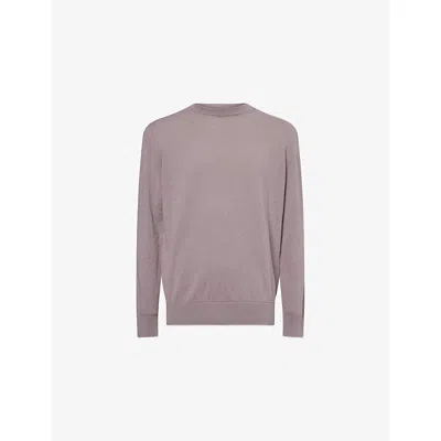 Eleventy Mens Blueberry And Grey Crewneck Long-sleeves Cashmere Knitted Jumper Xl In Multi